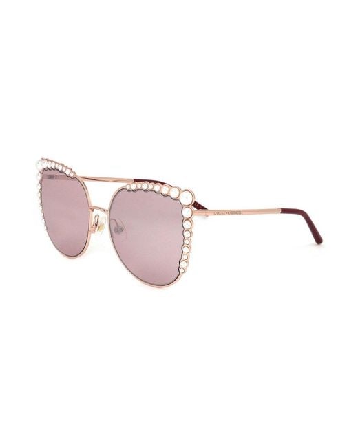 Carolina Herrera Pink Cat Eye Full Rim Sunglasses