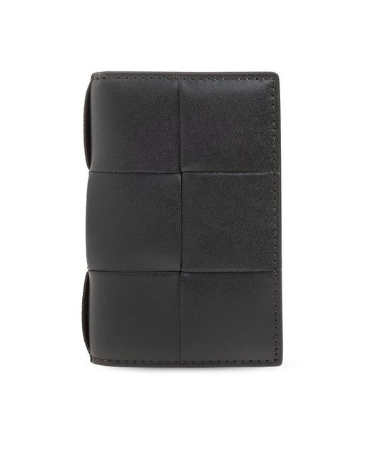 Bottega Veneta Black Cassette Flap Card Case for men