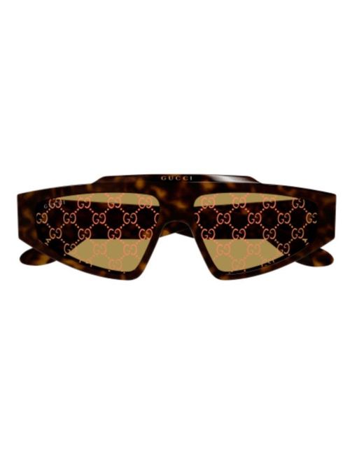 Gucci Brown Rectangle-frame Sunglasses for men