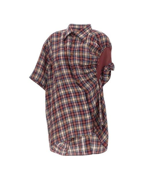 公式 Westwood Vivienne Checked Lyst | Shirt Asymmetric トップス