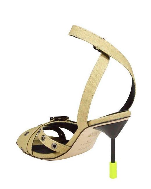 MSGM Metallic Buckle-Detailed Ankle Strap Sandals