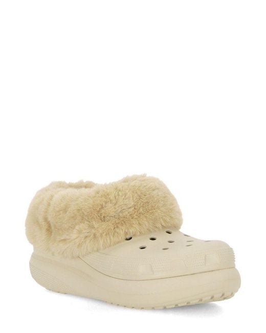 CROCSTM Natural Furever Crush Shearling Clogs