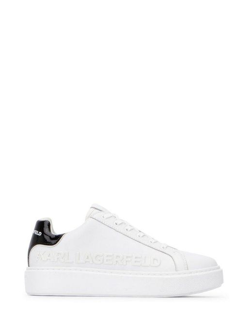 Karl Lagerfeld White Maxi Cup Lace-up Sneakers