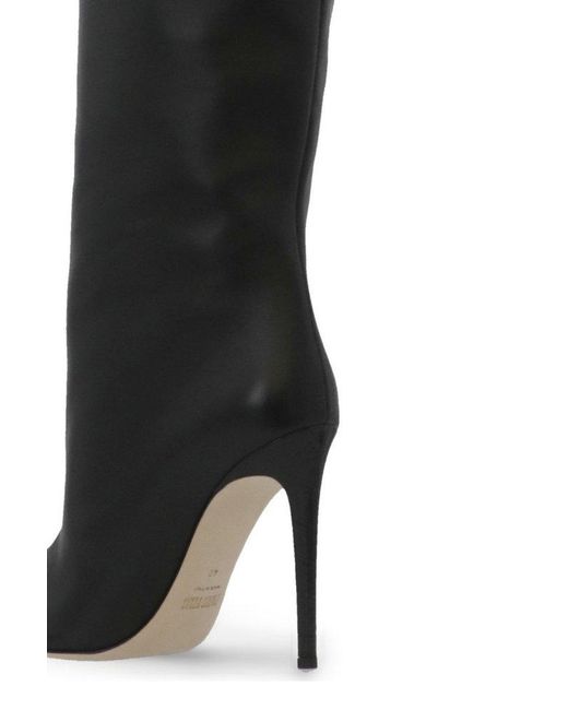Paris Texas Black Pointed-toe Over-the-knee Boots