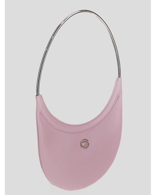 Coperni Pink Ring Swipe Logo Plaque Shoulder Bag