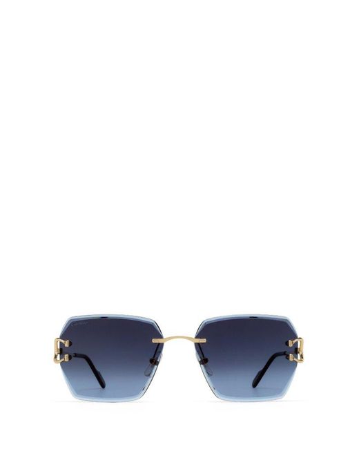 Cartier Blue Square Frame Sunglasses