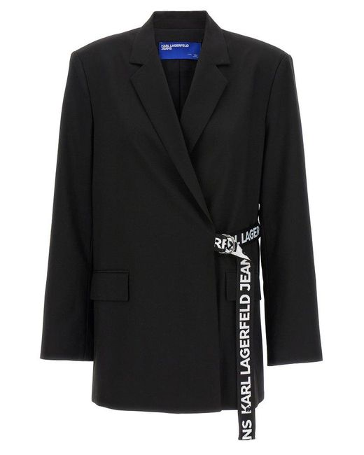 Karl Lagerfeld Black Logo Casual Blazer And Suits