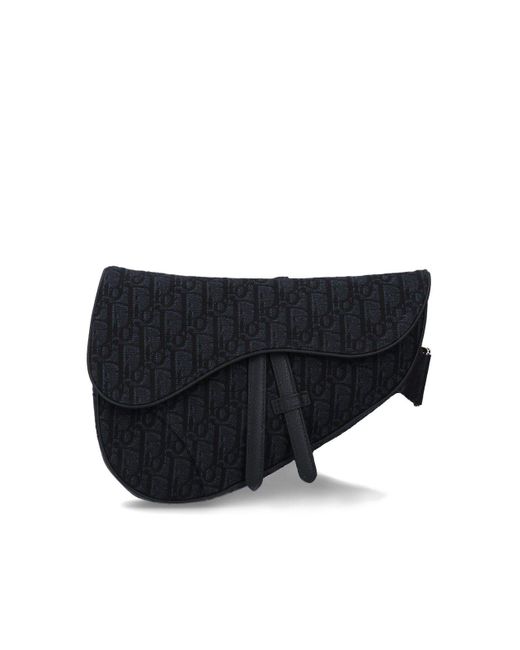 Dior Black Oblique Jacquard Saddle Bag for men