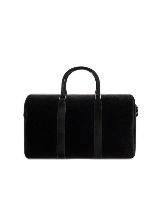 Saint Laurent Black Le Monogramme Velvet Duffle Bag for men