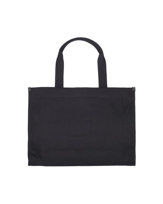 Tory Burch Black Ella Brand-print Cotton Tote Bag