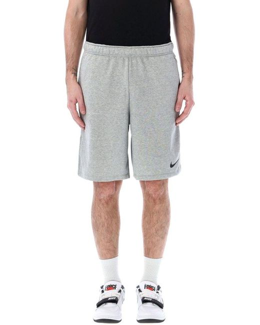 Nike Gray Dry Dri-fit Fleece Fitness Shorts for men