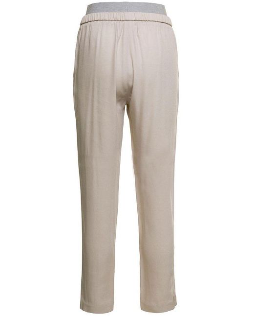 Fabiana Filippi Gray Cigarette Style Embellished Pants