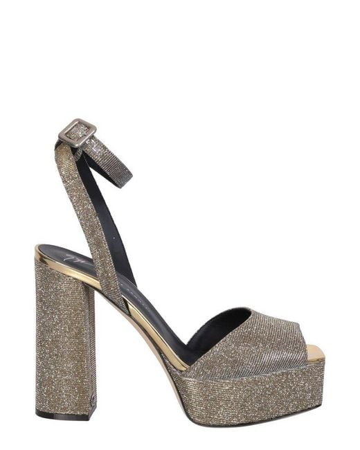 Giuseppe Zanotti Metallic New Betty Embellished Platform Sandals