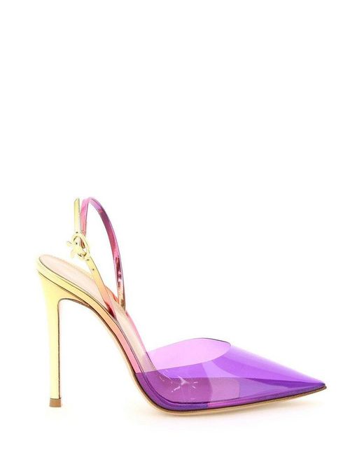 Gianvito Rossi Leather Ribbon D-orsay Pointed Toe Slingback Pumps in ...