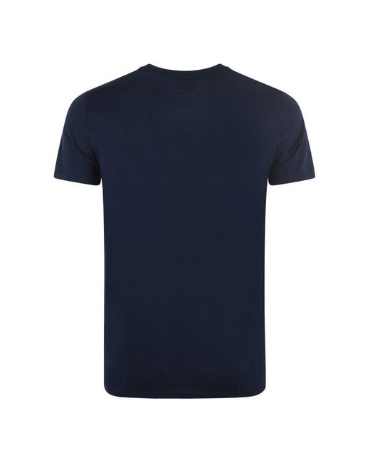 Lacoste Blue Logo-Patch Crewneck T-Shirt for men