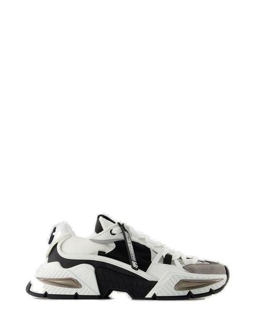 Dolce & Gabbana White Airmaster Panelled Lace-Up Sneakers for men