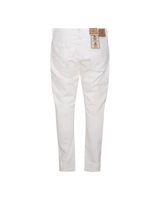 Polo Ralph Lauren White Distressed Slim Fit Jeans for men