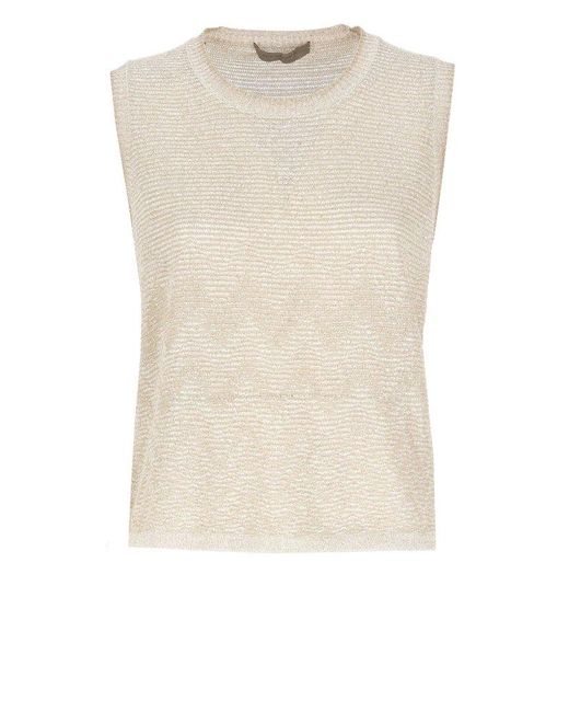 D.exterior Natural Sleeveless Knit Top
