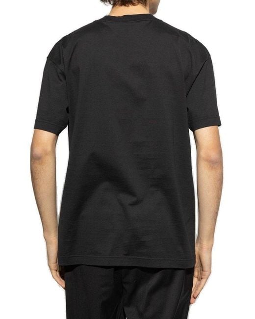 Palm Angels Black T-Shirt With Print for men