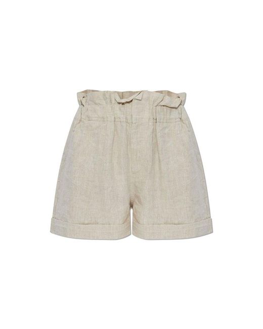 Posse Natural High-Waist Pleated Shorts