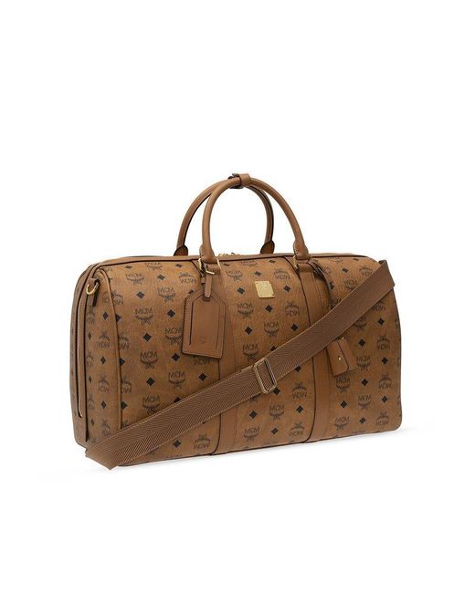 MCM Brown Ottomar All-over Logo Patterned Zip-up Holdall for men