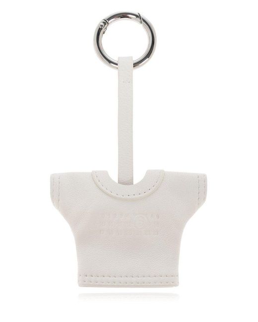 MM6 by Maison Martin Margiela White Keychain With Application