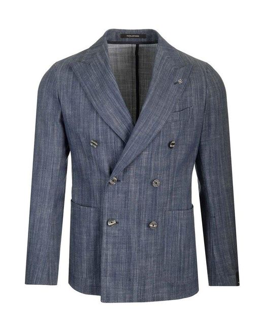 Tagliatore Blue Giacca 2 Button Denim Blazer for men