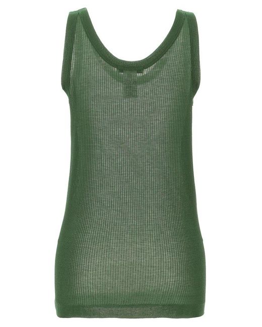 Lemaire Green Seamless Rib Tops