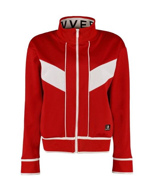Converse Red Contrast Trim Zipped Jacket