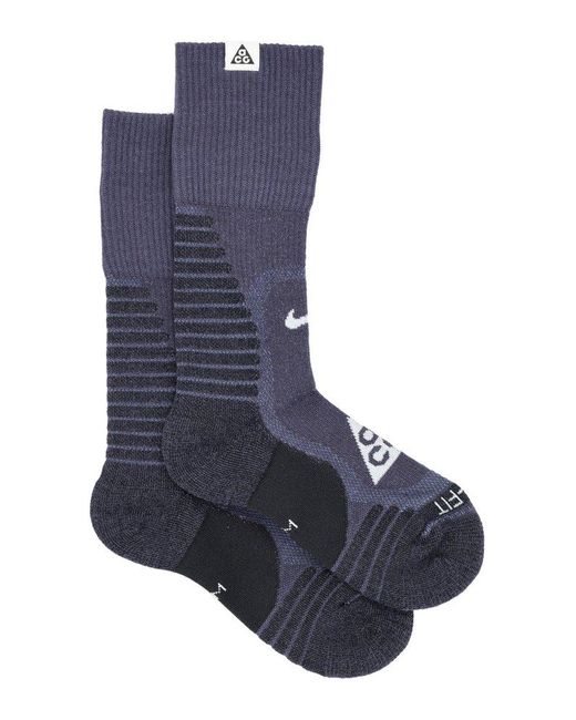 Nike Blue Acg Outdoor Cushioned Crew Socks for men