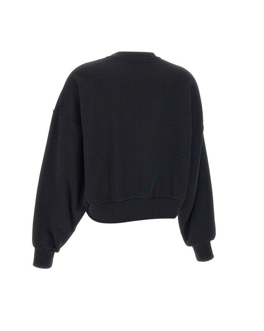 Elisabetta Franchi Blue Maxi Logo Embossed Sweatshirt