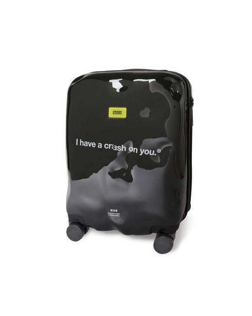 MSGM Black Slogan Printed Suitcase