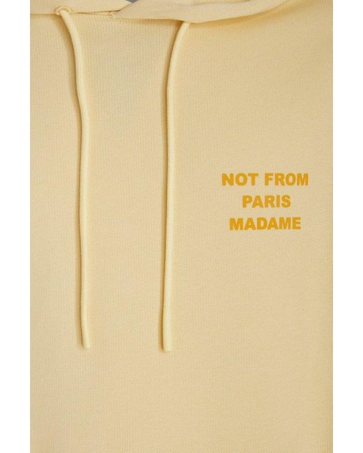 Drole de Monsieur Natural Slogan Printed Drawstring Hoodie for men