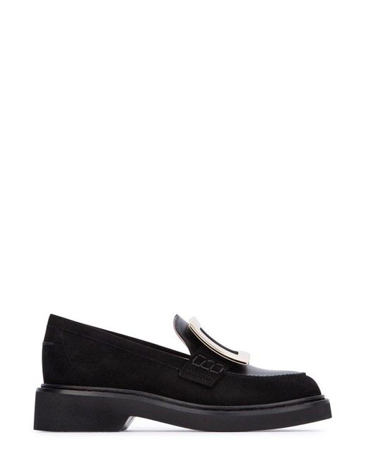 Roger Vivier Black Viv' Rangers Buckle-Detailed Loafers