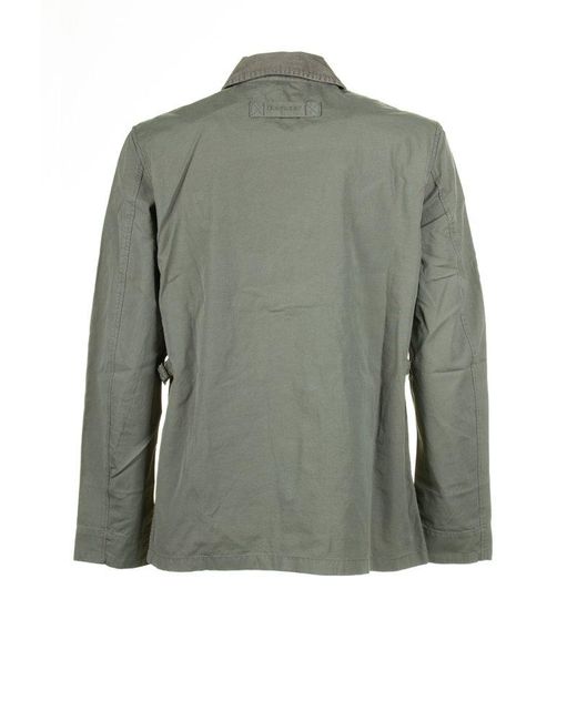Barbour Green Pocket Detailed Military Shirt Jacket for men