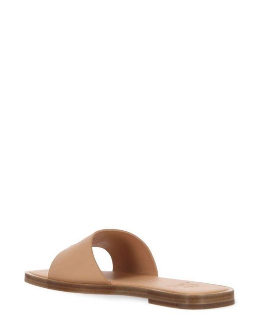 Christian Louboutin Natural Logo Embossed Slip-on Sandals