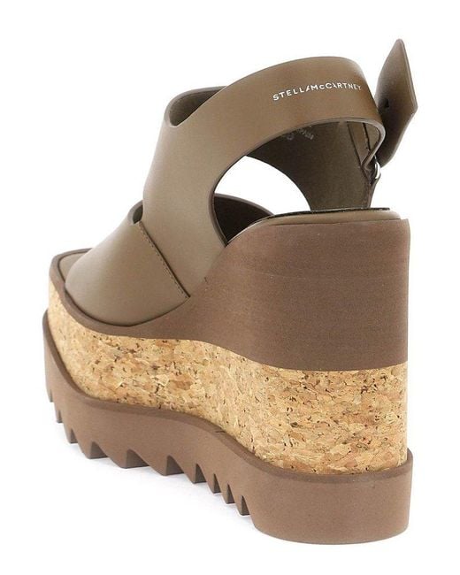 Stella McCartney Brown Elyse Open-toe Wedge Sandals