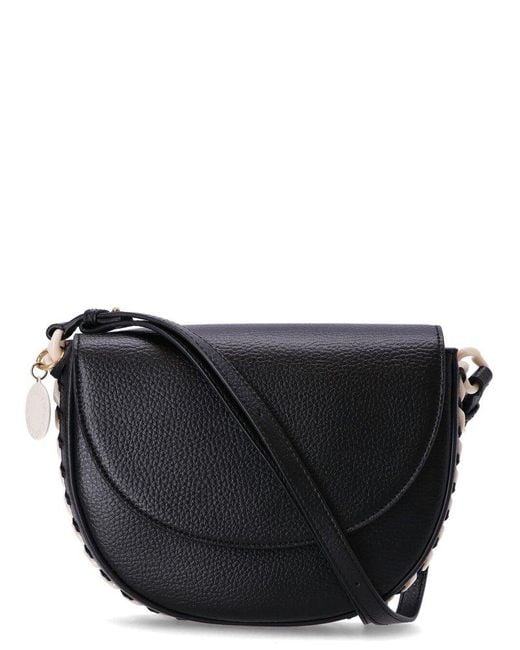 Stella McCartney Black Frayme Whipstitch-detailed Shoulder Bag
