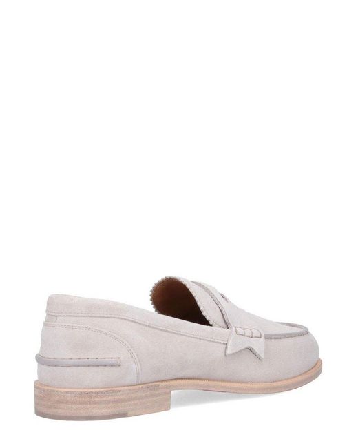 Christian Louboutin White Penny Loafers for men