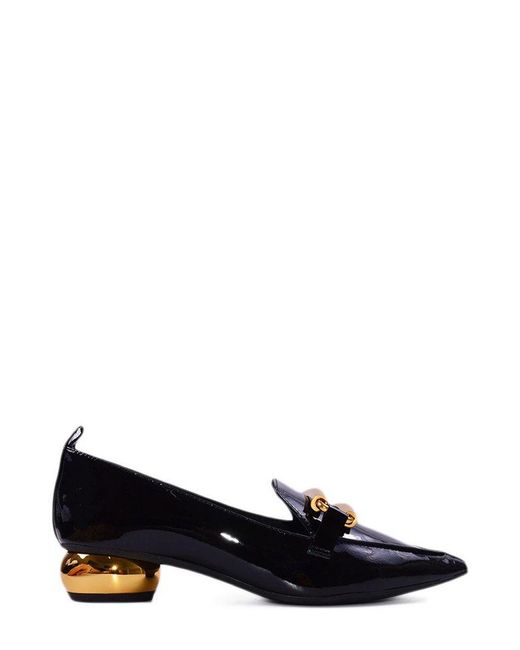 Jeffrey Campbell Black Pointed Toe Slip-on Flat Shoes