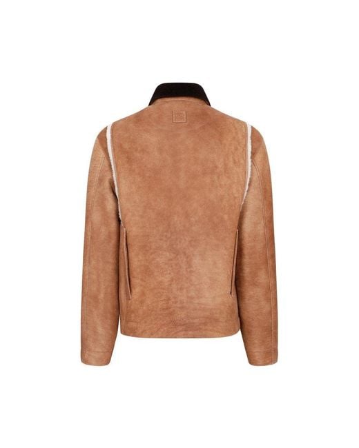 Loewe Brown Shearling Workwear Jacket for men