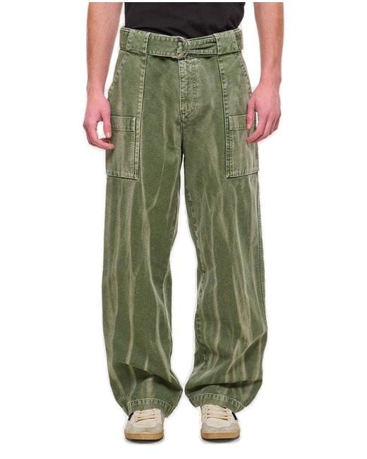 J.W. Anderson Green Wide Leg Cargo Trousers for men