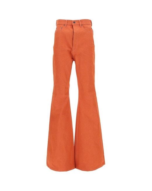 Rick Owens Orange Bootcut Flared Denim Jeans for men