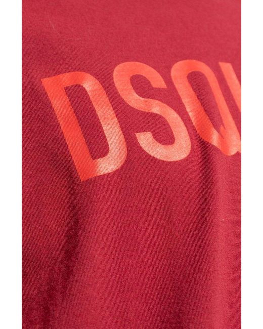 DSquared² Red T-shirt With Logo, for men