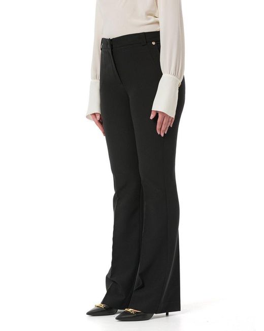 Liu Jo Black Pressed Crease Flared Trousers