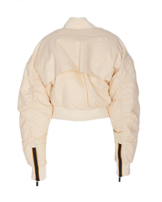 K-Way Natural Long Sleeved Zipped Padded Bomber Jacket
