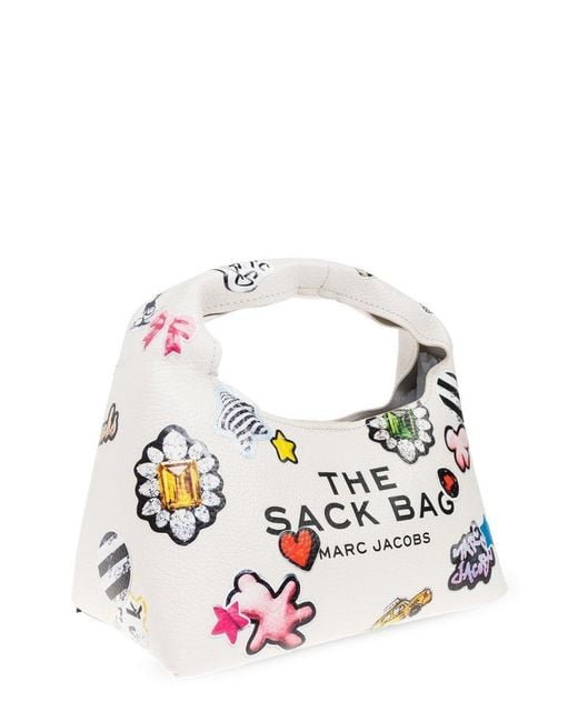 Marc Jacobs White The Sticker Top Handle Mini Sack Bag