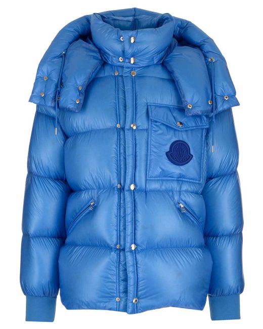 Moncler Synthetic Lamentin Hooded Padded Jacket Blue for Men | Lyst