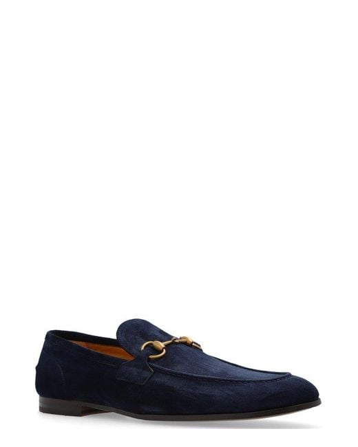 Gucci Blue Jordaan Horsebit Detail Slip-on Loafers for men
