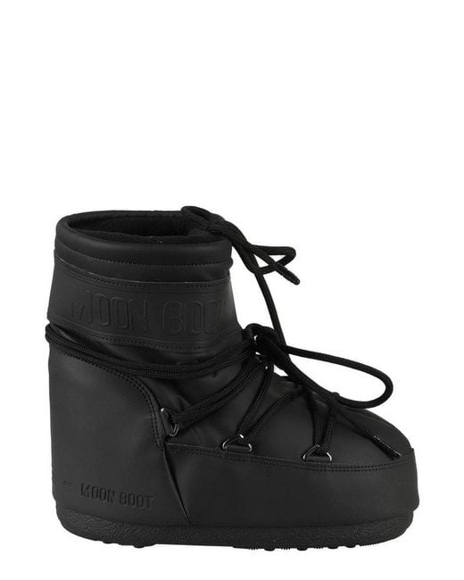 Moon Boot Black Icon Round-toe Lace-up S